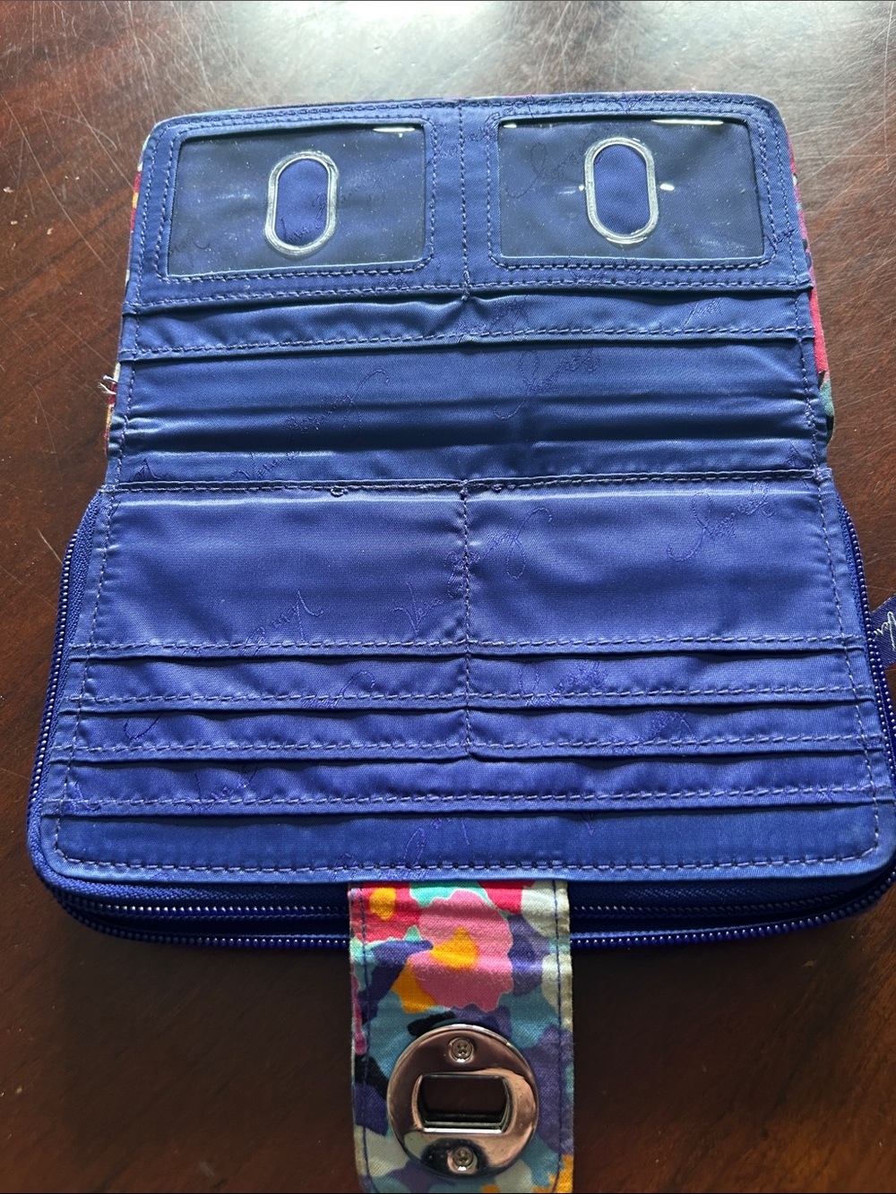 Vera Bradley Purple Multi Floral Quilted Zip Wallet - Picture 8 of 11